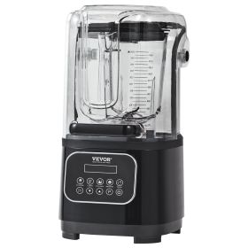 VEVOR Professional Blender with Shield, Commercial Countertop Blenders, 68 oz Blender Combo, Stainless Steel 9 Speed & 5 Functions Blender, for S