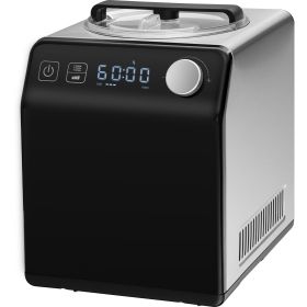 VEVOR Upright Automatic Ice Cream Maker with Built-in Compressor, 2 Quart No Pre-freezing Fruit Yogurt Machine, Stainless Steel Electric Sorbet M