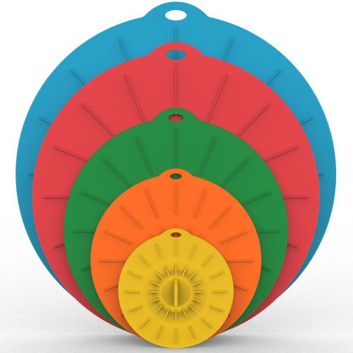 5pcs Silicone Fresh-keeping Cover; Microwave Oven Heating Cover; Food Dust-proof Splash-proof Bowl Cover Set; Kitchen Supplies