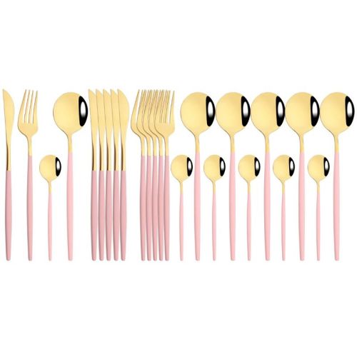 Commercial & Household 24Pcs Dinnerware Set Stainless Steel Flatware Tableware Commercial & Household 24Pcs Dinnerware Set Stainless Steel Flatware Tableware