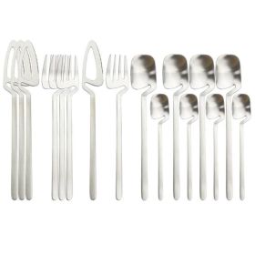 Desserts Soup Coffee Use 16pcs Table Decor Cutlery Sets (Type: Flatware Set, Color: Silver)
